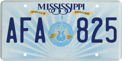 MS license plate AFA825