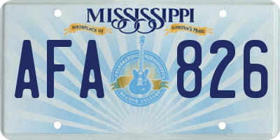 MS license plate AFA826
