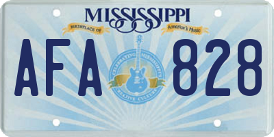 MS license plate AFA828