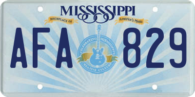 MS license plate AFA829