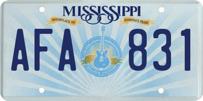 MS license plate AFA831