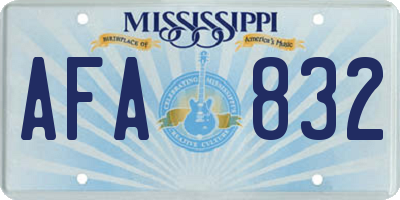 MS license plate AFA832