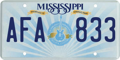 MS license plate AFA833