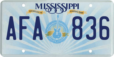 MS license plate AFA836