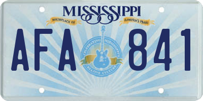MS license plate AFA841
