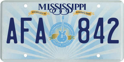 MS license plate AFA842