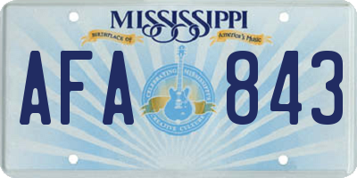 MS license plate AFA843