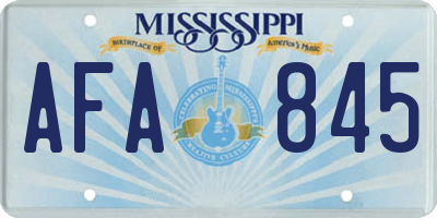 MS license plate AFA845