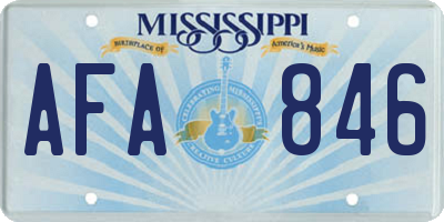 MS license plate AFA846