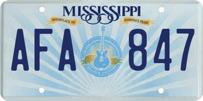 MS license plate AFA847
