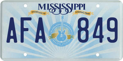 MS license plate AFA849
