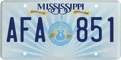 MS license plate AFA851