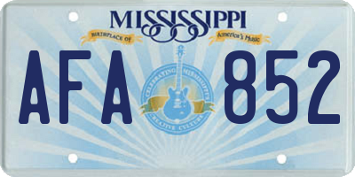 MS license plate AFA852