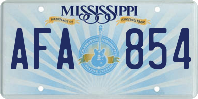 MS license plate AFA854
