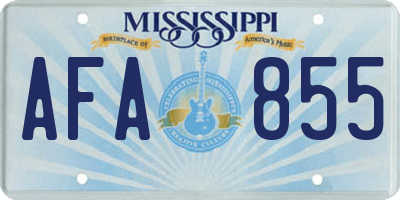 MS license plate AFA855