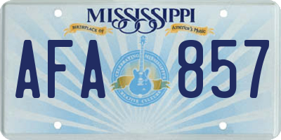 MS license plate AFA857