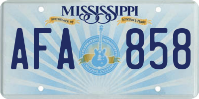 MS license plate AFA858