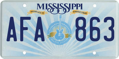MS license plate AFA863