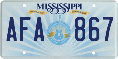 MS license plate AFA867