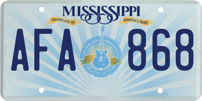 MS license plate AFA868