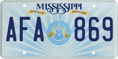 MS license plate AFA869
