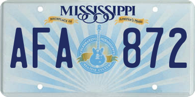 MS license plate AFA872