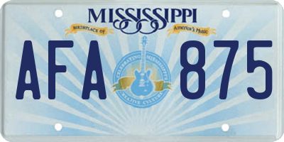 MS license plate AFA875