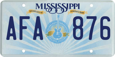 MS license plate AFA876