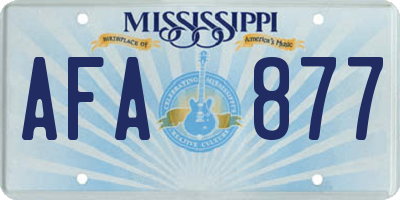 MS license plate AFA877