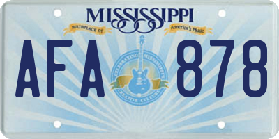 MS license plate AFA878