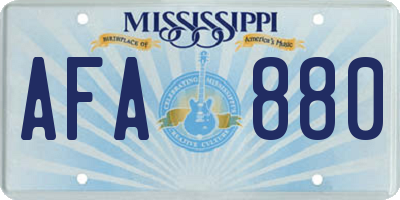 MS license plate AFA880