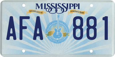 MS license plate AFA881