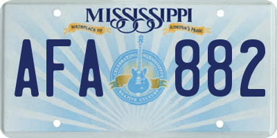 MS license plate AFA882