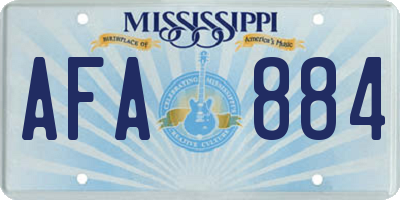 MS license plate AFA884