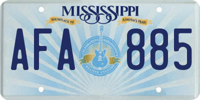 MS license plate AFA885