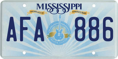 MS license plate AFA886