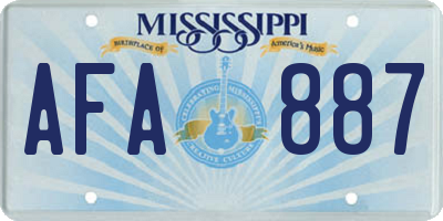 MS license plate AFA887