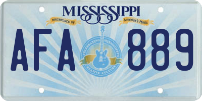 MS license plate AFA889