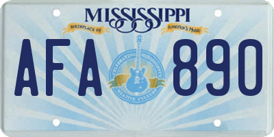 MS license plate AFA890