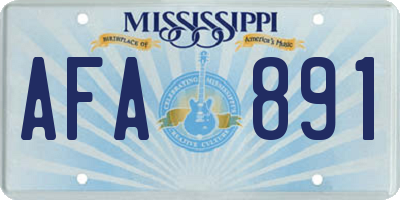 MS license plate AFA891