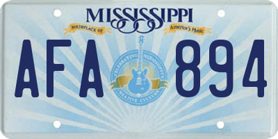 MS license plate AFA894