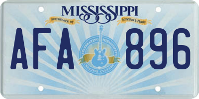MS license plate AFA896