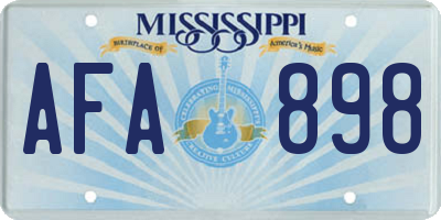 MS license plate AFA898
