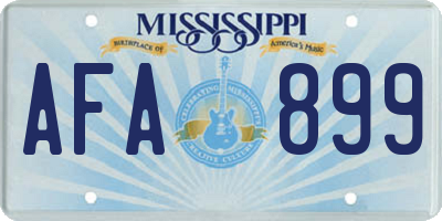 MS license plate AFA899