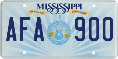 MS license plate AFA900