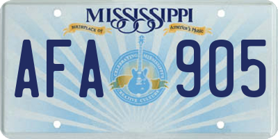 MS license plate AFA905