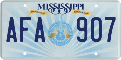 MS license plate AFA907