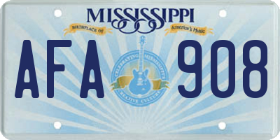 MS license plate AFA908