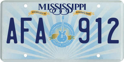 MS license plate AFA912