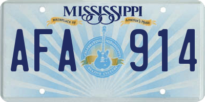 MS license plate AFA914